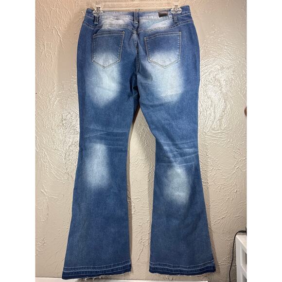 Flamingals Jeans Curvy Fit Wide Leg Mid Rise Medium Wash Womens Size XL NWT - Picture 5 of 5